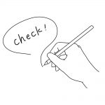 CHECKの吹き出しイラスト